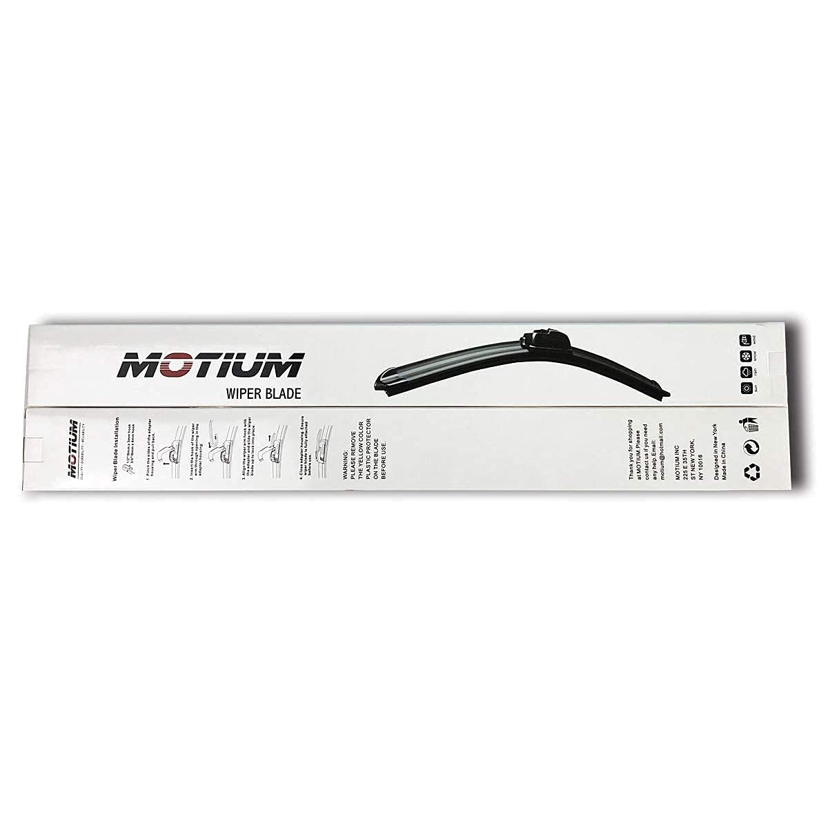 Motium Oem Quality Premium All-Season Windshield Wiper Blades (26 ''+14 '' Pair For Front Windshield)