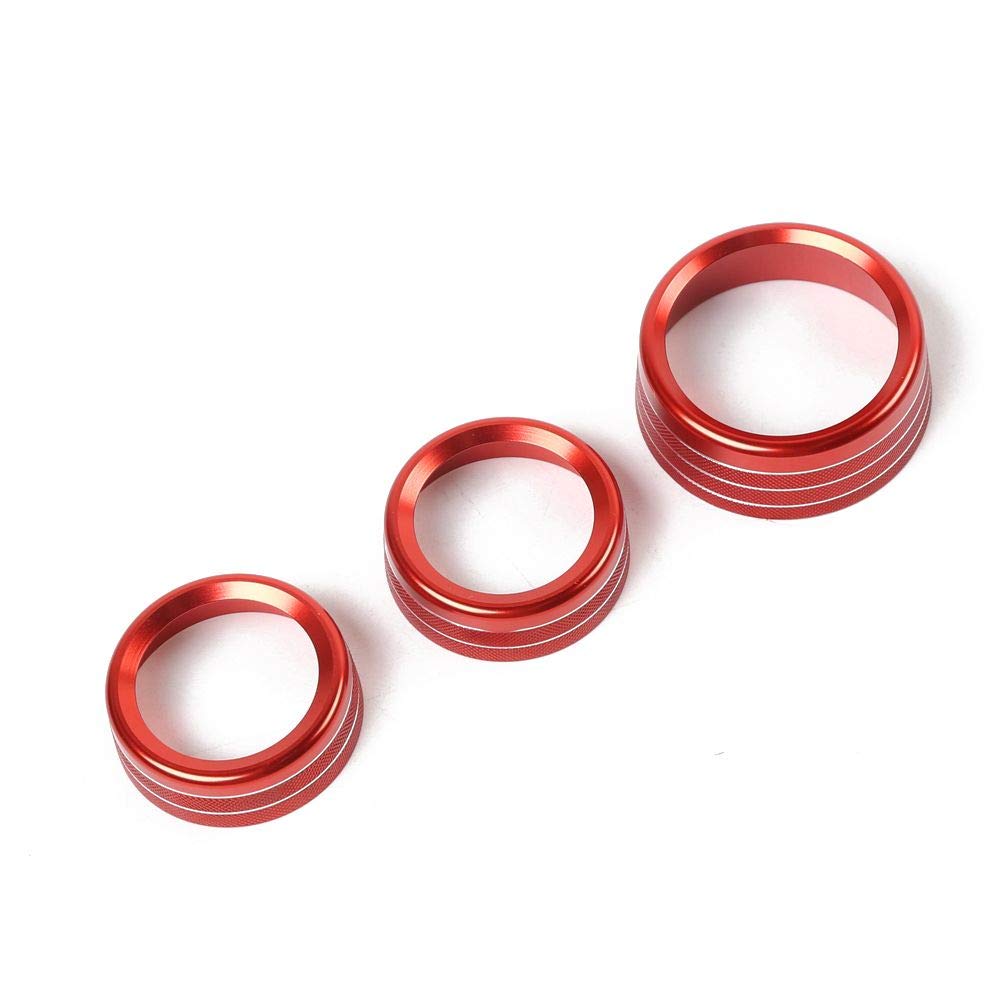 Voodonala Air Conditioner Switch Cd Button Knob For Dodge Challenger Charger Chrysler 300 300S 2015-2019, For Ram 2013-2018 (Aluminum Alloy Red)