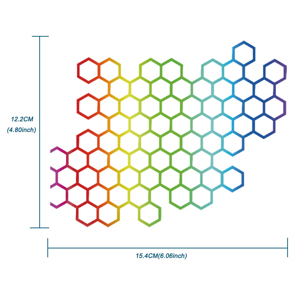 JSCARLIFE Honeycomb Hexagon Pattern Car Sticker, Self-Adhesive Vinyl Graphics Decals for Car/Truck, Universal Car Hood Body Side