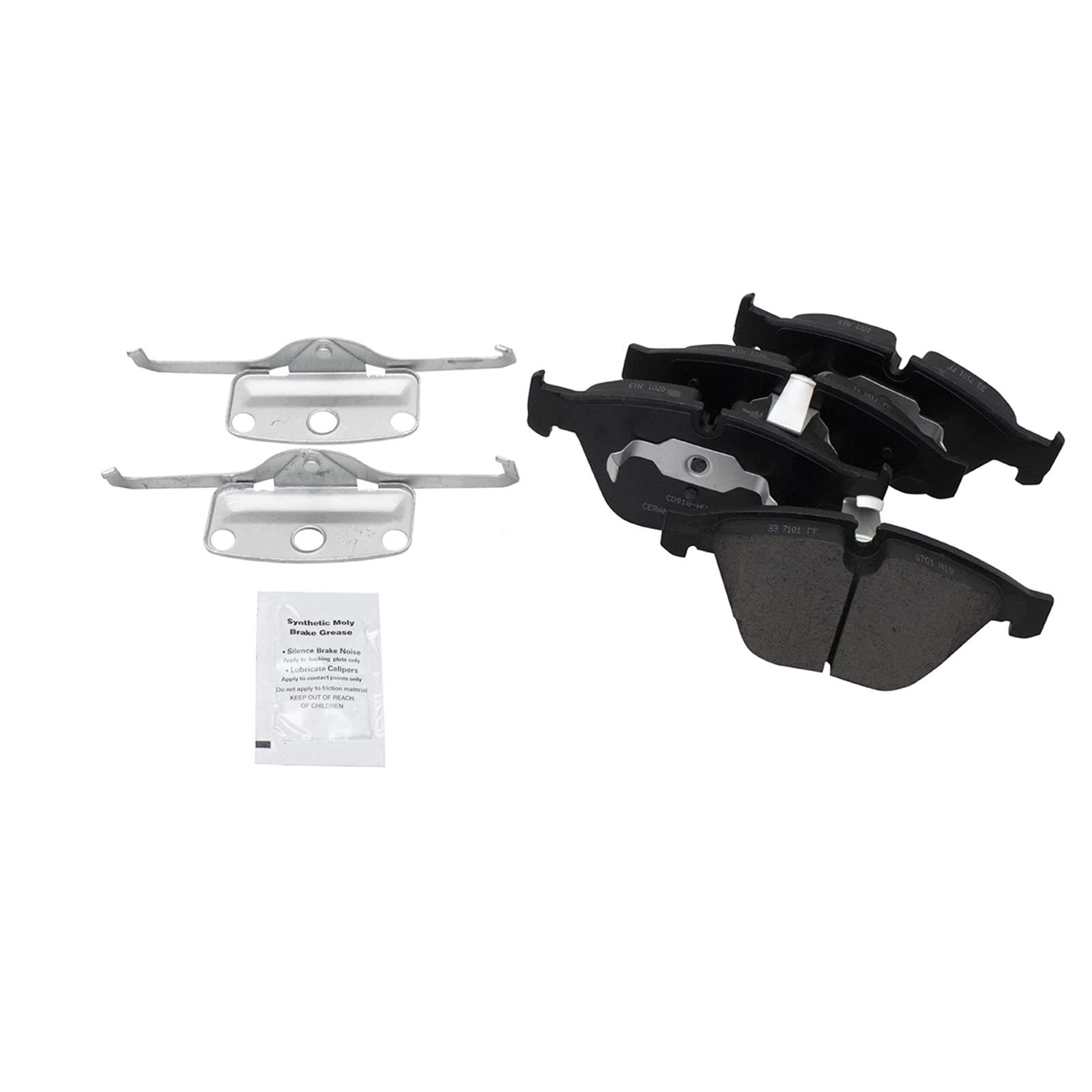 TRQ Front Posi Ceramic Brake Pad Kit Set for BMW E60 E65 E66