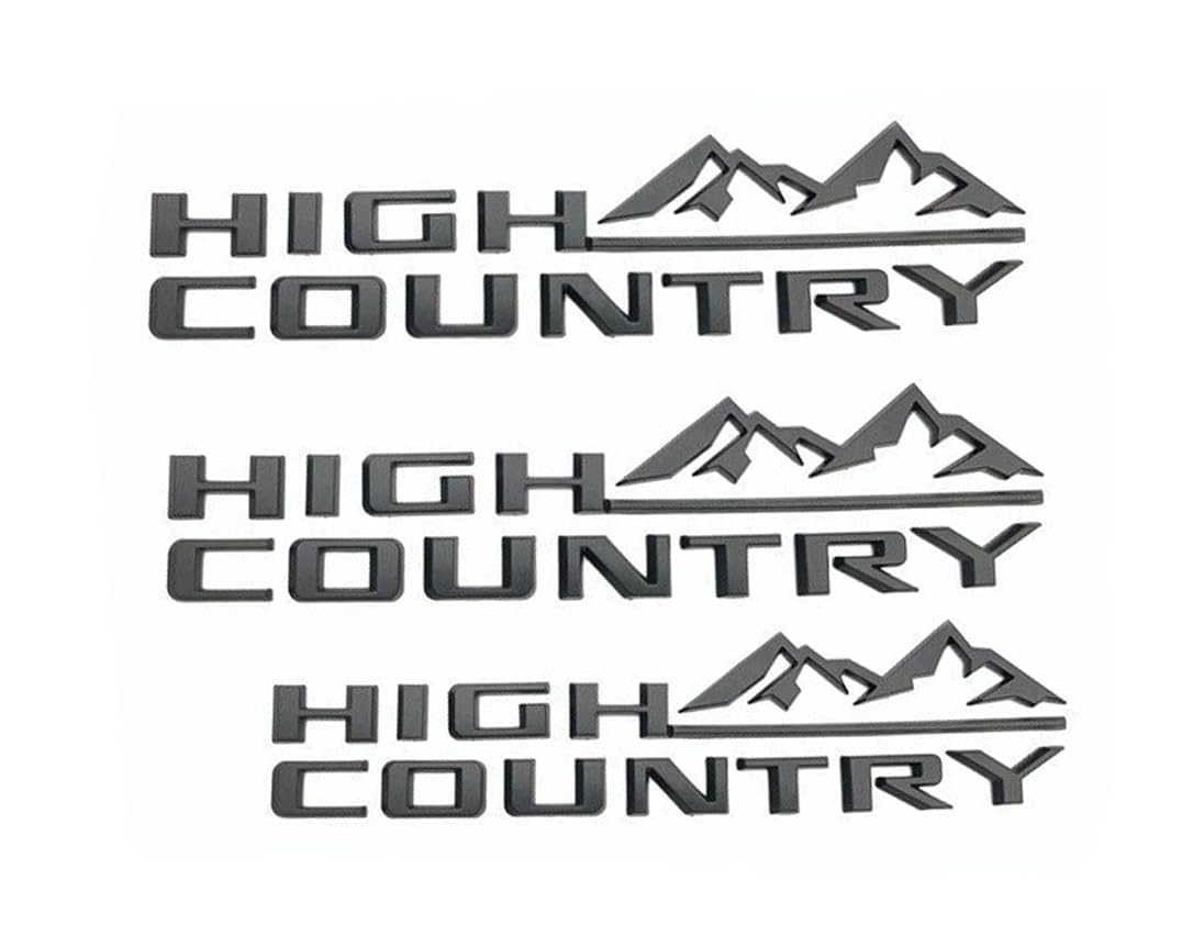 3pcs High Country Fender Tailgate Letter Logo Emblem 3D Badge Namaplate Replacement for 2019-2023 Tahoe Silverado 1500 2500HD 35