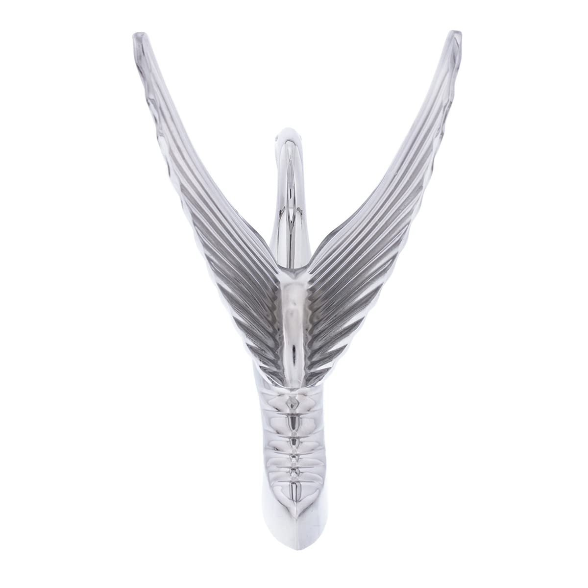 United Pacific Chrome Swan Hood Ornament - Heavy-Duty Cast Metal, Model 72001, Universal Two Stud Install