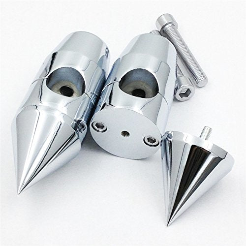 HTTMT MT030-005-1- 1 inch Spike Handlebar Risers Compatible with Harley Cruisers Choppers Metrics Victory CHROMED