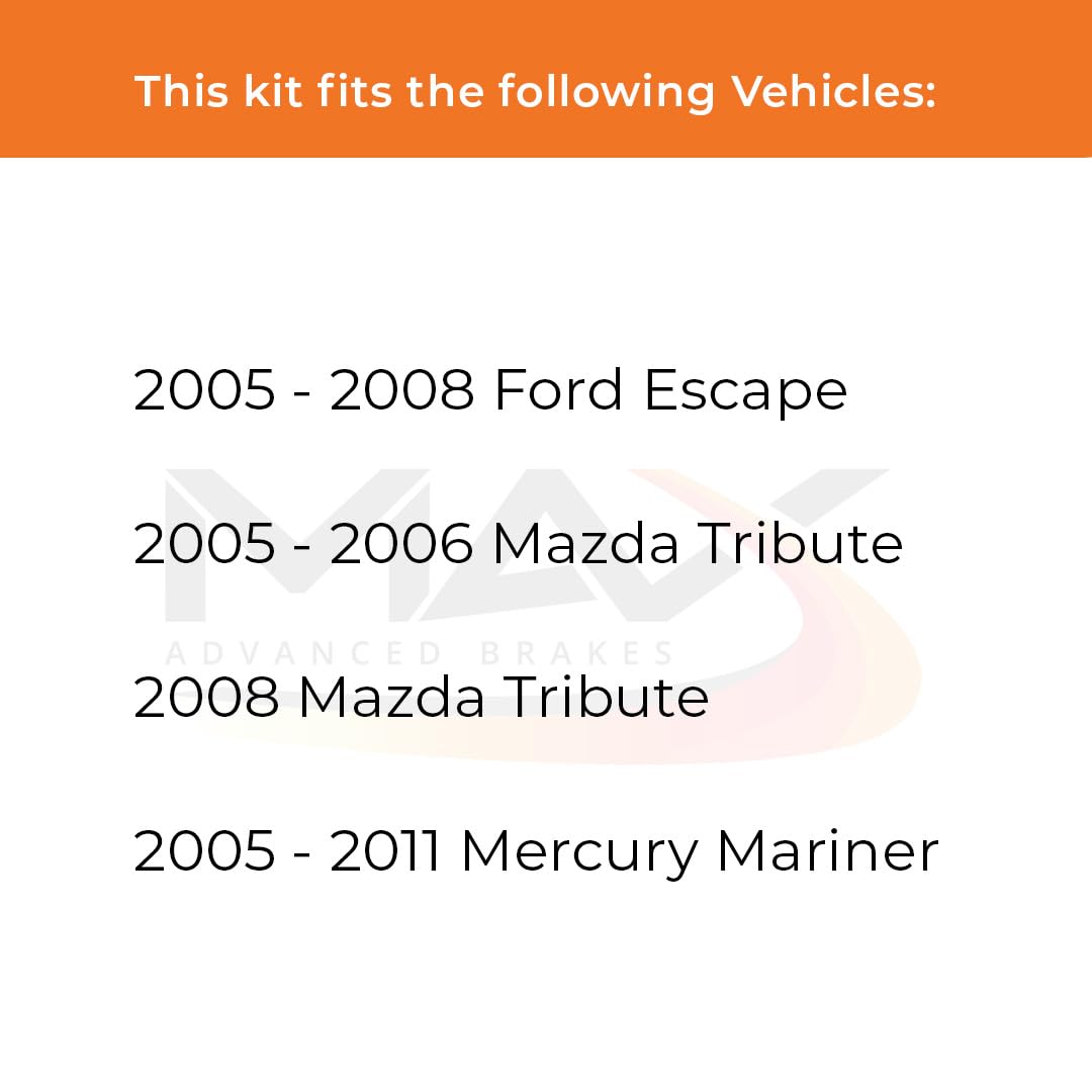 Max Advanced Brakes Rear Brake Kit Compatible With 2005 2006 2007 2008 Ford Escape Compatible With Mazda Tribute Replacement Dri