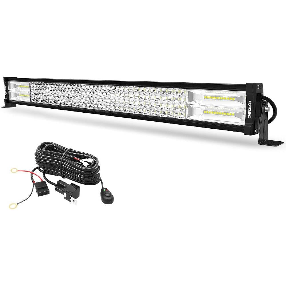 Oedro 30 Inch Led Light Bar 768W Straight Spot Flood Combo Quad-Row Led Work Light With Wiring Harness