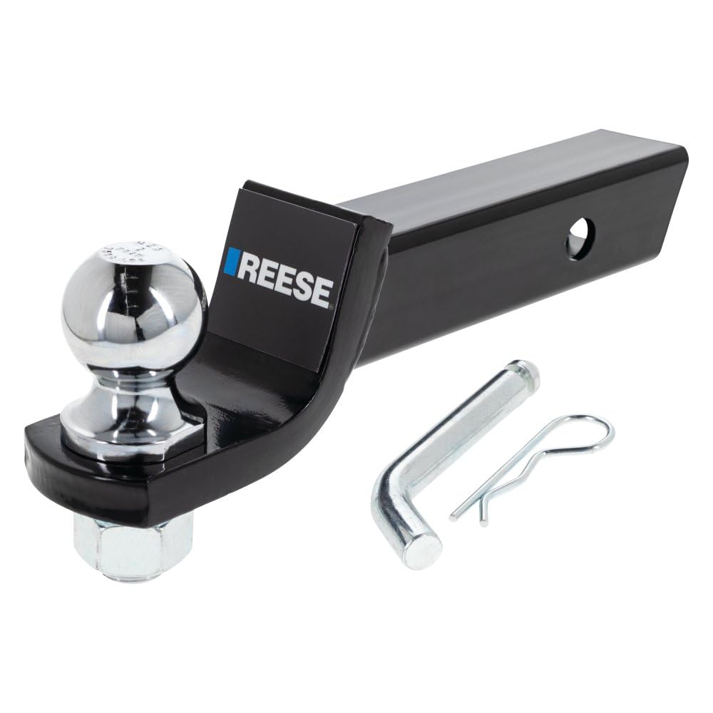 Reese 21536 Trailer Hitch Ball Mount Starter Kit, Fits 2 Inch Square Receiver, 2 Inch Drop, 6,000 lbs. Capacity, Includes 2 Inch Trailer Ball and Pin & Clip
