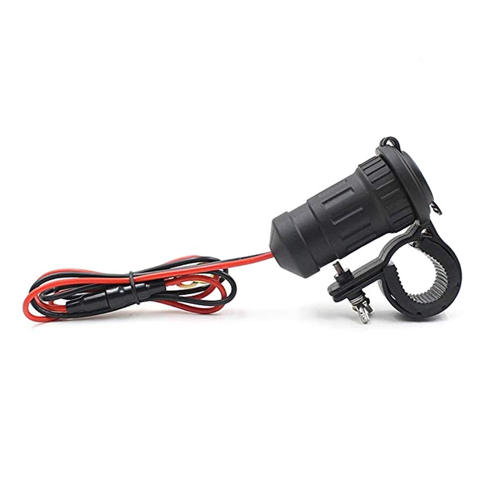 MMOBIEL Universal Waterproof Motorcycle Cigarette Lighter 12V-24V Power Socket with 60cm Wiring Kit, Color C863, Pack of 1