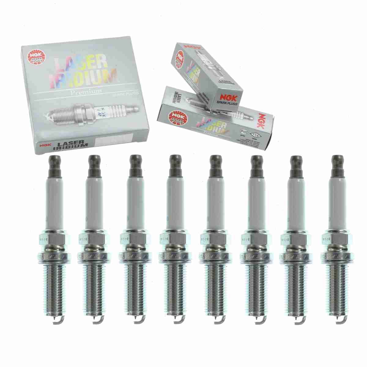 8 pc NGK Laser Iridium Spark Plugs compatible with Land Rover LR4 5.0L V8 2010-2013