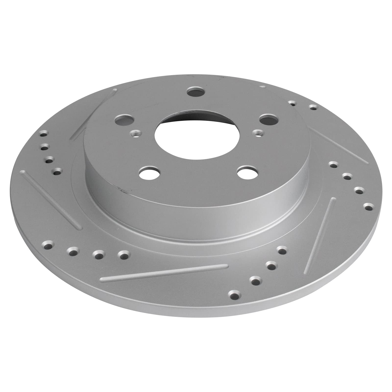 Trq Rear Performance Brake Rotors Set Solid Premium G-Coated Cross Drilled & Slotted Compatible With 2011-2016 Scion Tc