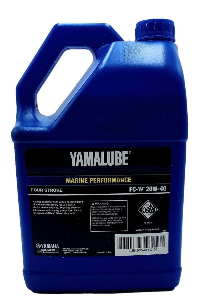 Yamaha Original OEM Yamalube LUB-20W40-FC-04 Hi Performance Full Synthetic 4M FC-W Outboard Marine Engine Oil Yamalube OEM - 1 G
