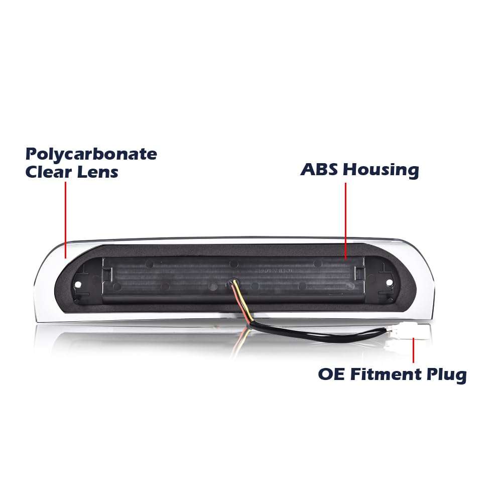 Cheda Brake Lights [3D Led Bar] Compatible With 2002 2003 2004 2005 2006 2007 2008 2009 Dodge Ram 3Rd Third Brake Light/Cargo La