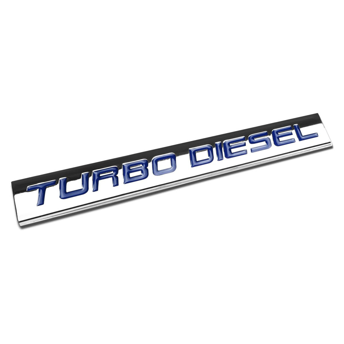 Auto Dynasty Chrome Finish Metal Emblem Turbo Diesel Badge, (Blue Letter)