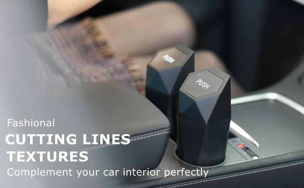 Ginsco Car Cup Holder Trash Can, Leakproof Mini Trash With Lid And 90 Bags, 2 Pack For Car And Home With 2 Abs Hooks, Black