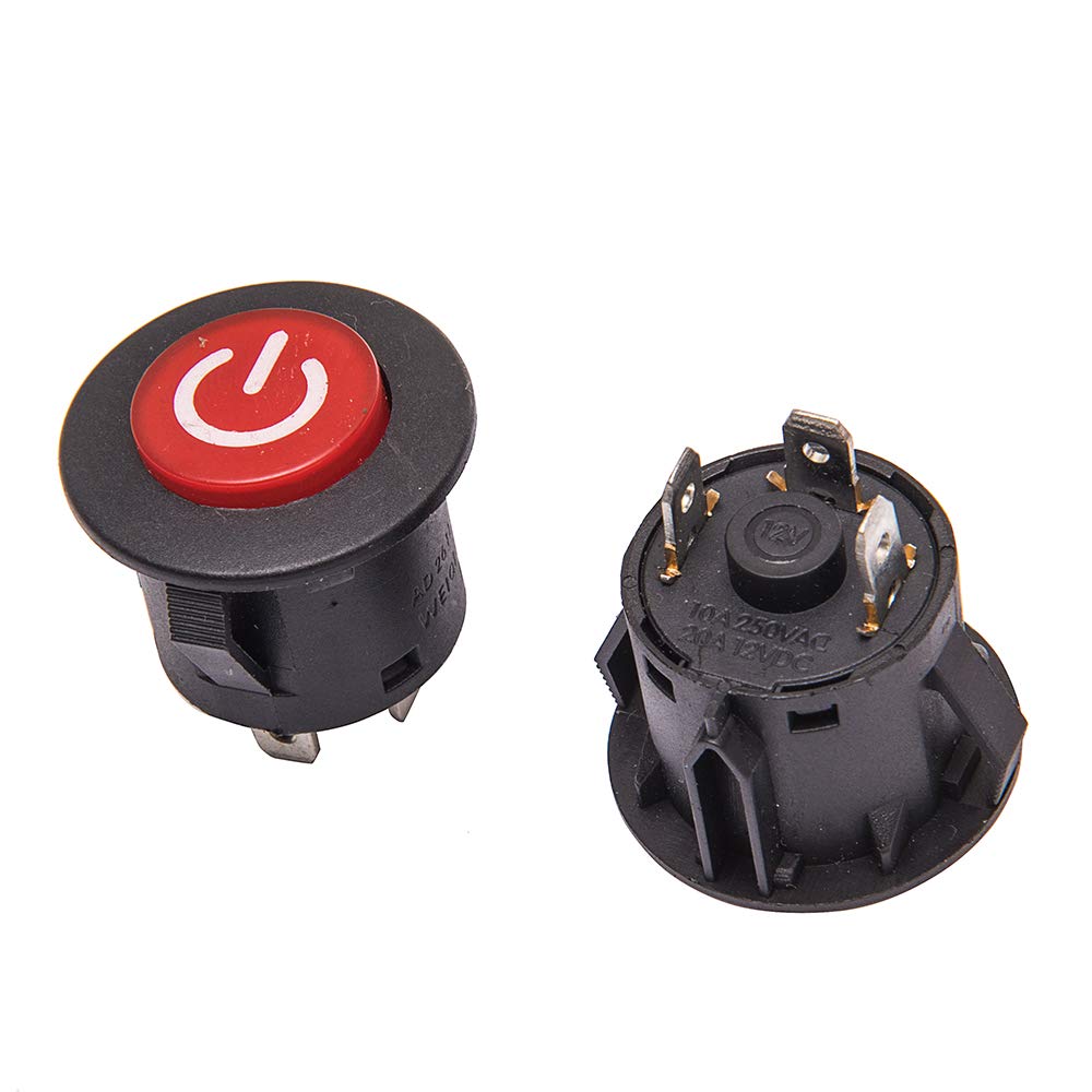 Jiaruixin Power Switch Button Start Switch Replacement Accessory, For 20A 12Vdc Applicable With Children'S Electric Ride-On Vehicles
