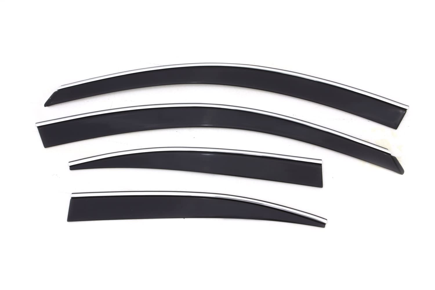 Auto Ventshade [AVS] Low Profile Rain Guards for 2006 - 2013 Lexus IS250/IS350, 4 pcs. | Window Vent Visors - Smoke w/Chrm Trim 
