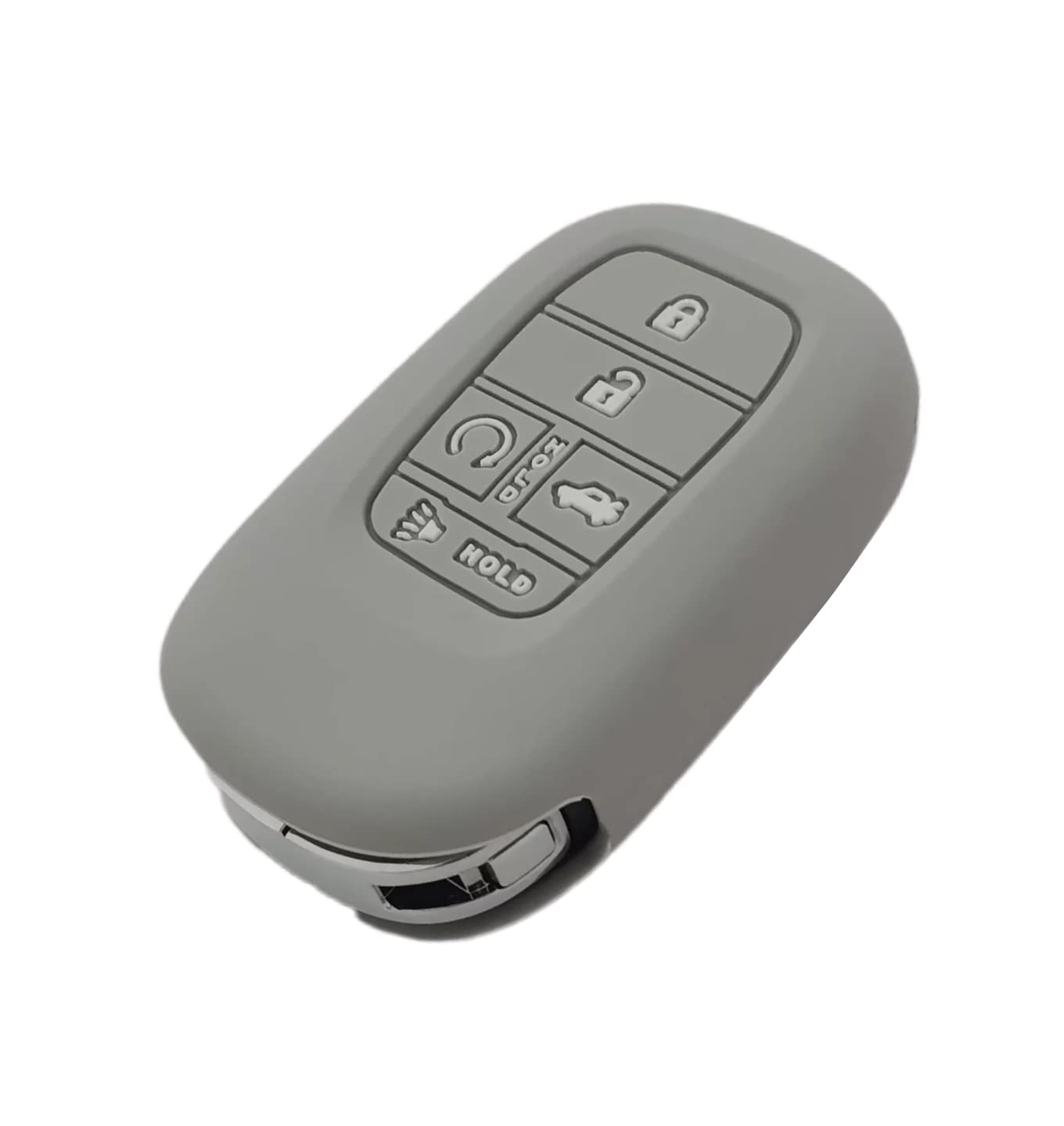 Reprotecting Silicone Rubber Key Fob Cover Compatible With (5 Buttons) 2022-2025 Honda Accord Civic Hr-V Cr-V Pilot Sport Si Ex Ex-L Touring (Black Grey)