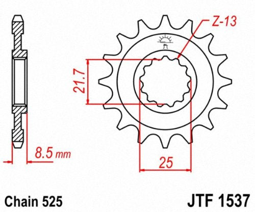 Jt Sprockets Jtf1537.16 16T Steel Front Sprocket