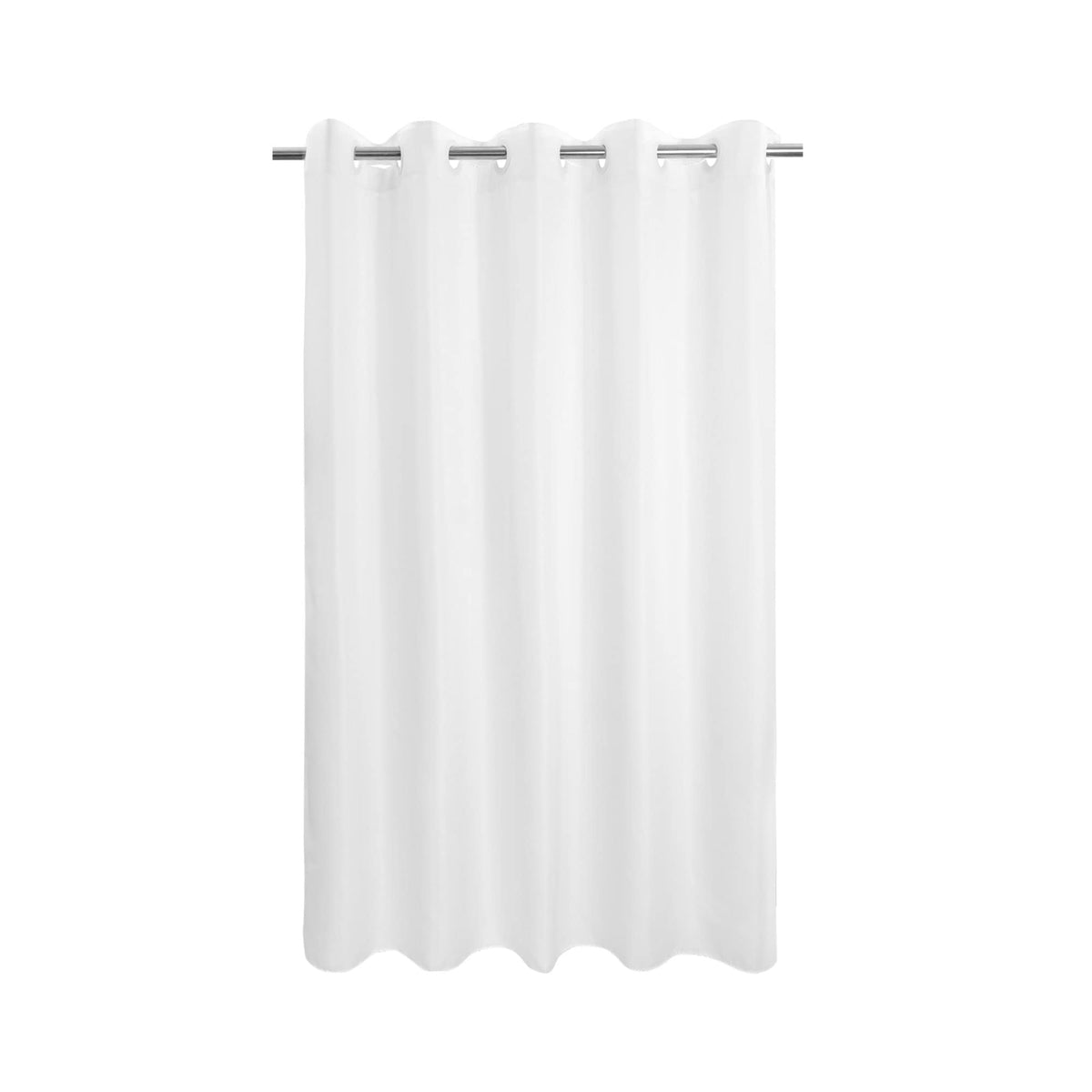 No Hook Long Shower Curtain Or Liner Soft Microfiber - 75' Length Fabric Shower Curtain Liner Set, Machine Washable & Water Repellent, White, 71X77