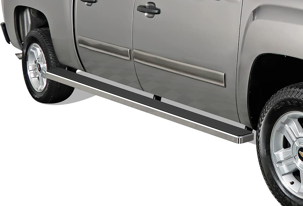APS Running Boards (Nerf Bars Side Steps Step Bars) Compatible with Chevy Silverado GMC Sierra 1500 2001-2013 Crew Cab 5.6ft Bed