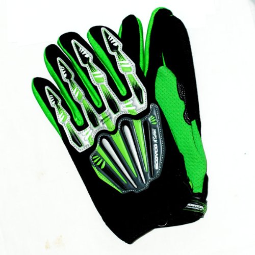 WOW Motocross Motorcycle BMX MX ATV Dirt Bike Skeleton Racing Cycling Gloves Green