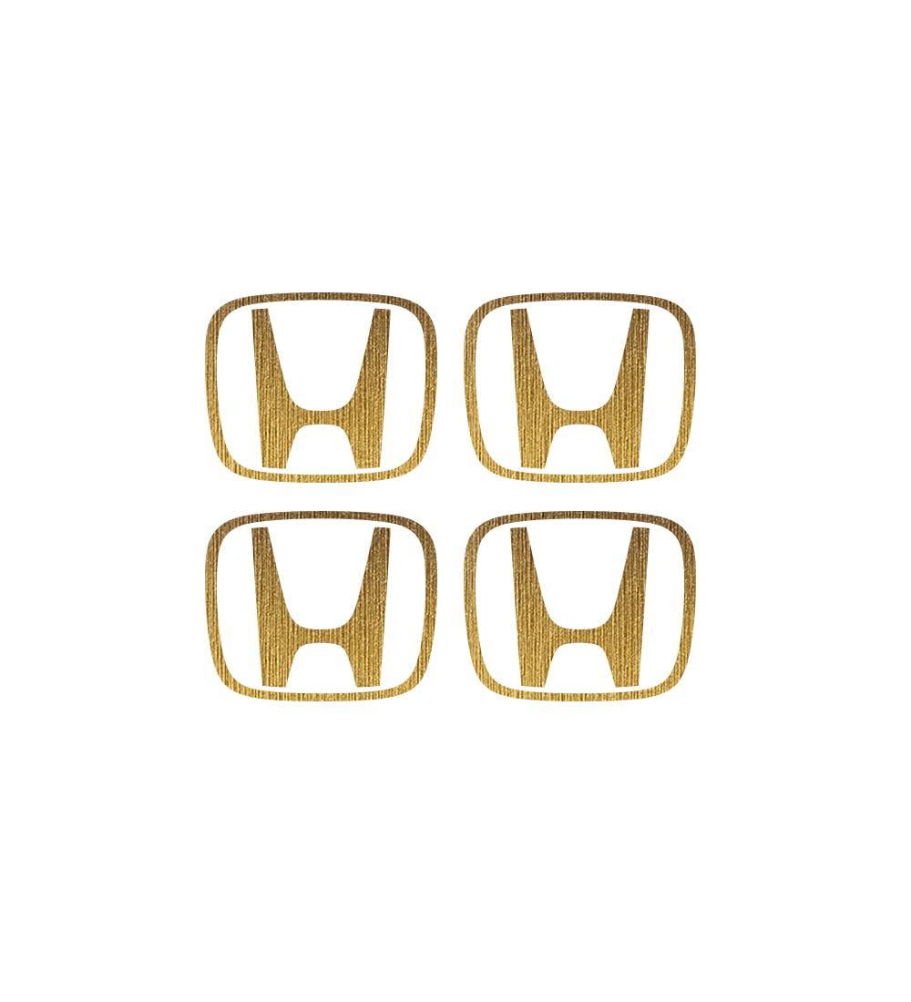 IPG Compatible with Civic Accord CRV VTEC Si Logo Cap Inner or Outer Stckers Dcals (Center Cap:2.25) (4 Units) (Brushed Gold,