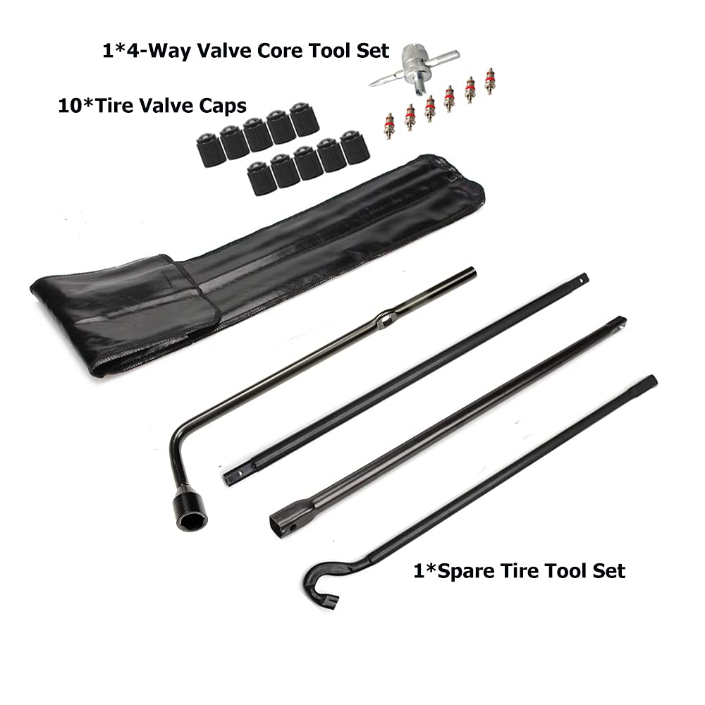Dr.Roc Spare Tire Tool Kit - Jack Handle & Lug Wrench for Toyota Tundra 2007-2022, Sequoia 2008-2022, Black, Model DR21