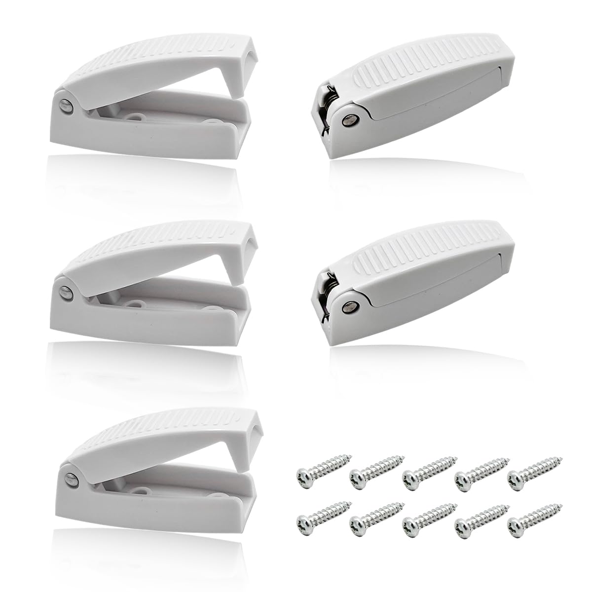 Yourkar 5 PCS RV Door Holder, UV-Protective & Durable ABS Plastic Baggage Trailer Door Open Clips, Rounded RV Van Camper Compart