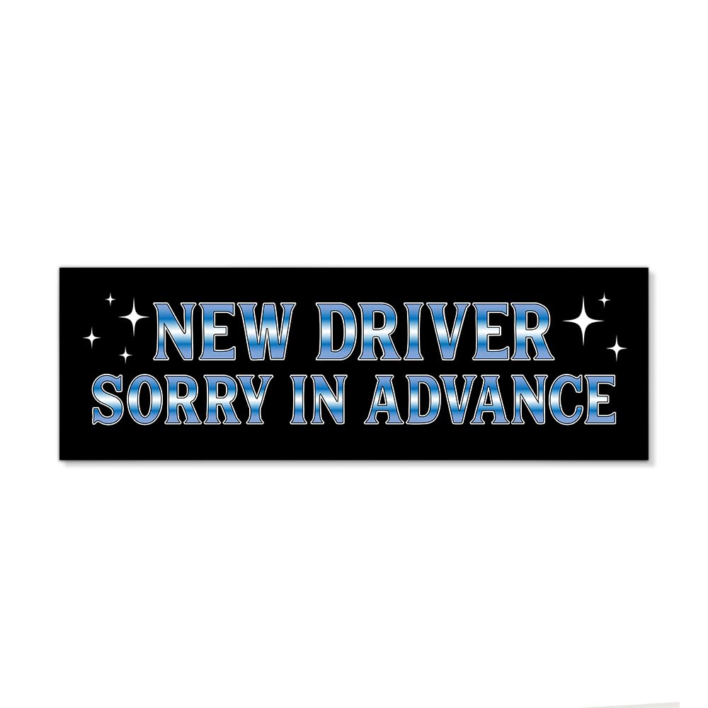 JMYROG Sorry in Advance Funny Car Bumper Magnet Sticker, Slow Moving Waterproof Car Sticker for Student Driver, Humorous Vehicle