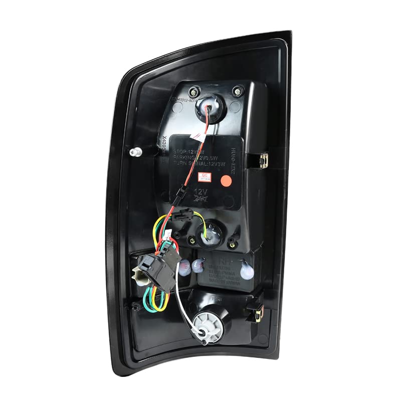 SPEC-D TUNING Glossy Black Housing Smoke Lens LED Tail Lights Compatible with 2007-2008 Dodge Ram 1500, 2007-2009 Dodge Ram 2500/3500 Left + Right Pair Assembly