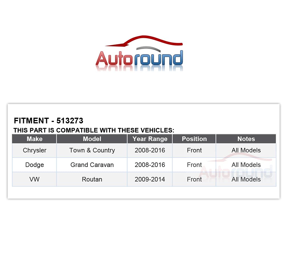 Autoround 513273 Front Wheel Hub And Bearing Assembly Compatible with 2008-2016 Dodge Grand Caravan, 2008-2016 Chrysler Town & C