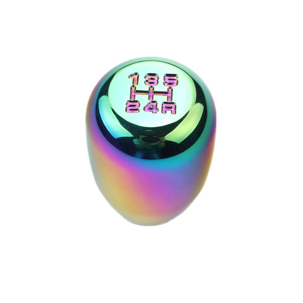 Dewhel Jdm Universal 5 Speed Manual Shift Knob M10X1.5 Screw On Neo Chrome
