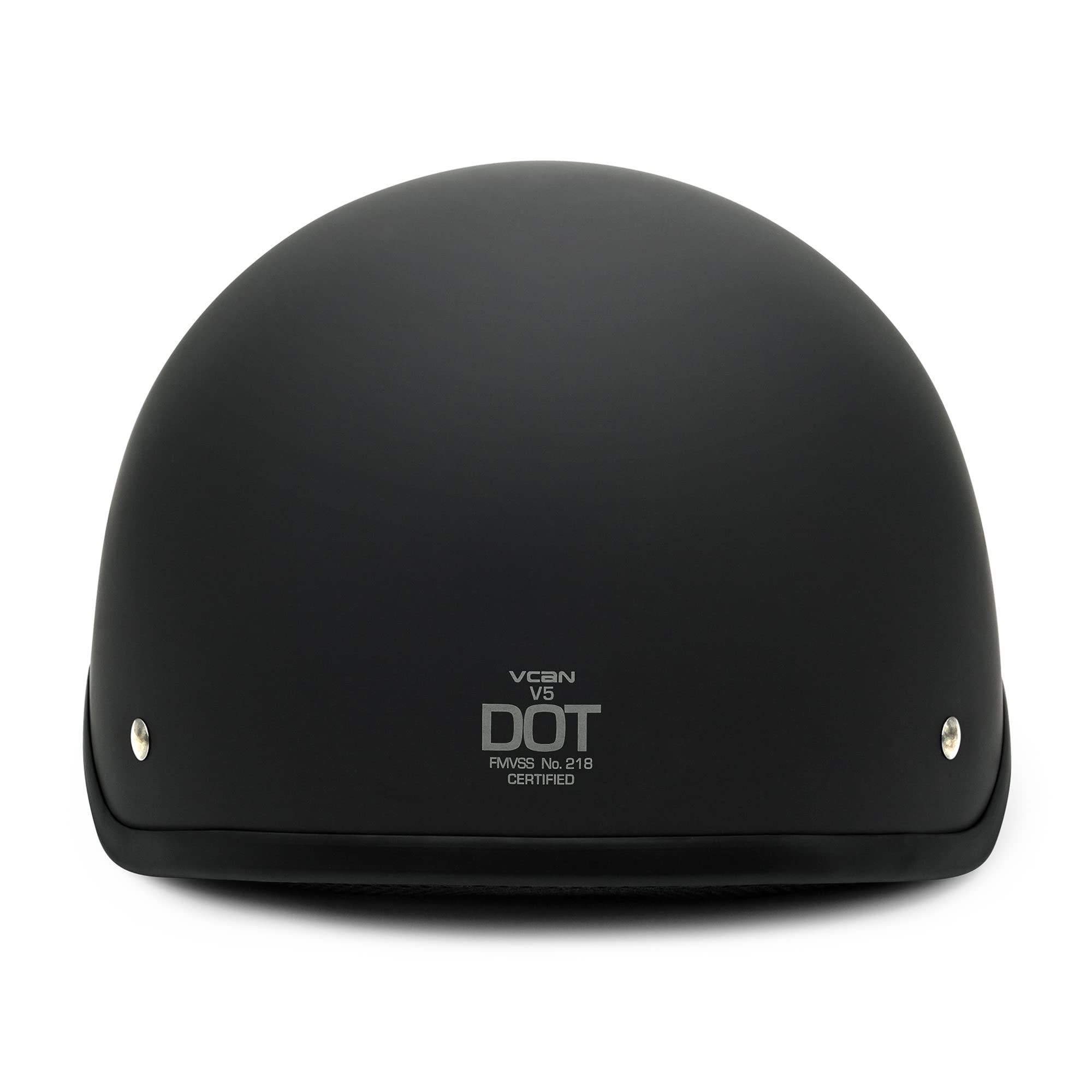 Vcan Cruiser Solid Flat Black Half Face Motorcycle Helmet (X-Large)