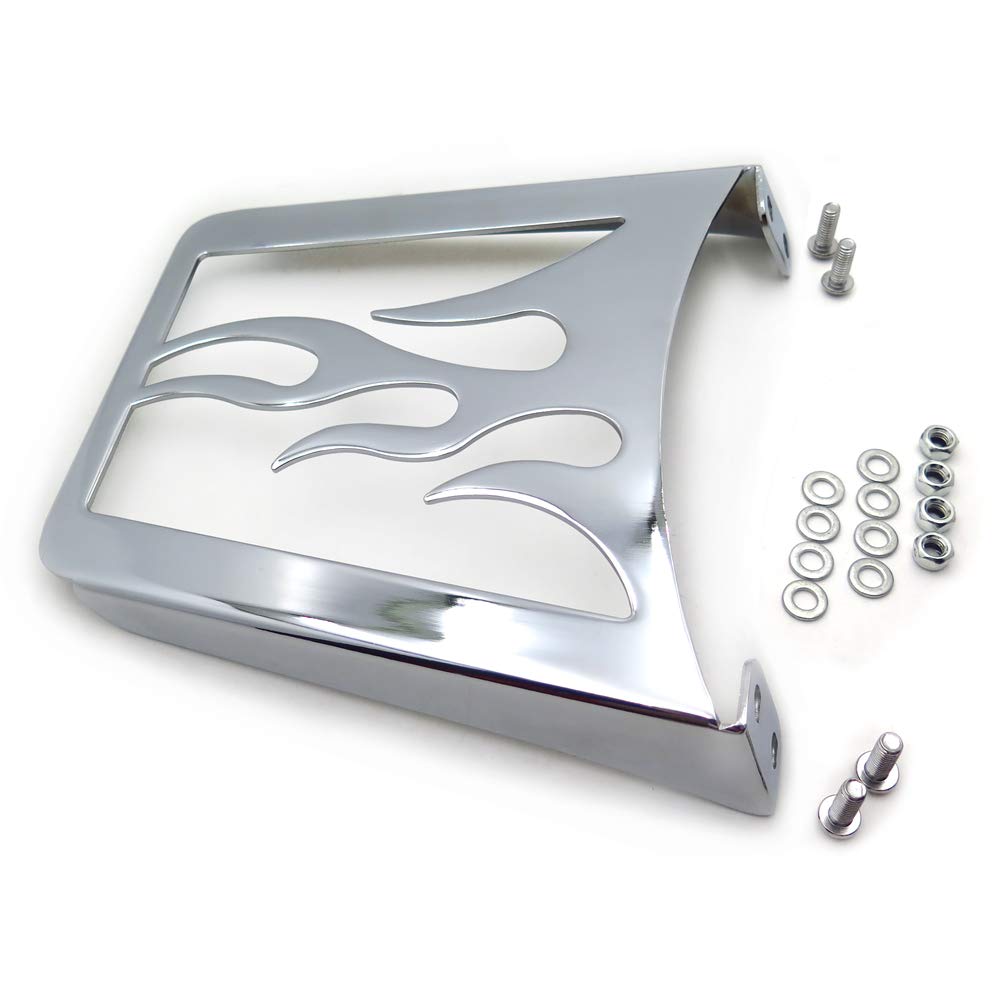 Httmt Mt155-F-Cd Chrome Flame Sissy Bar Luggage Rack Compatible With Harley Davidson Sportster Xl883C Xl883R Xl1200R Xl1200C Xl1200S Xlh883 Xlh1200 883 1200