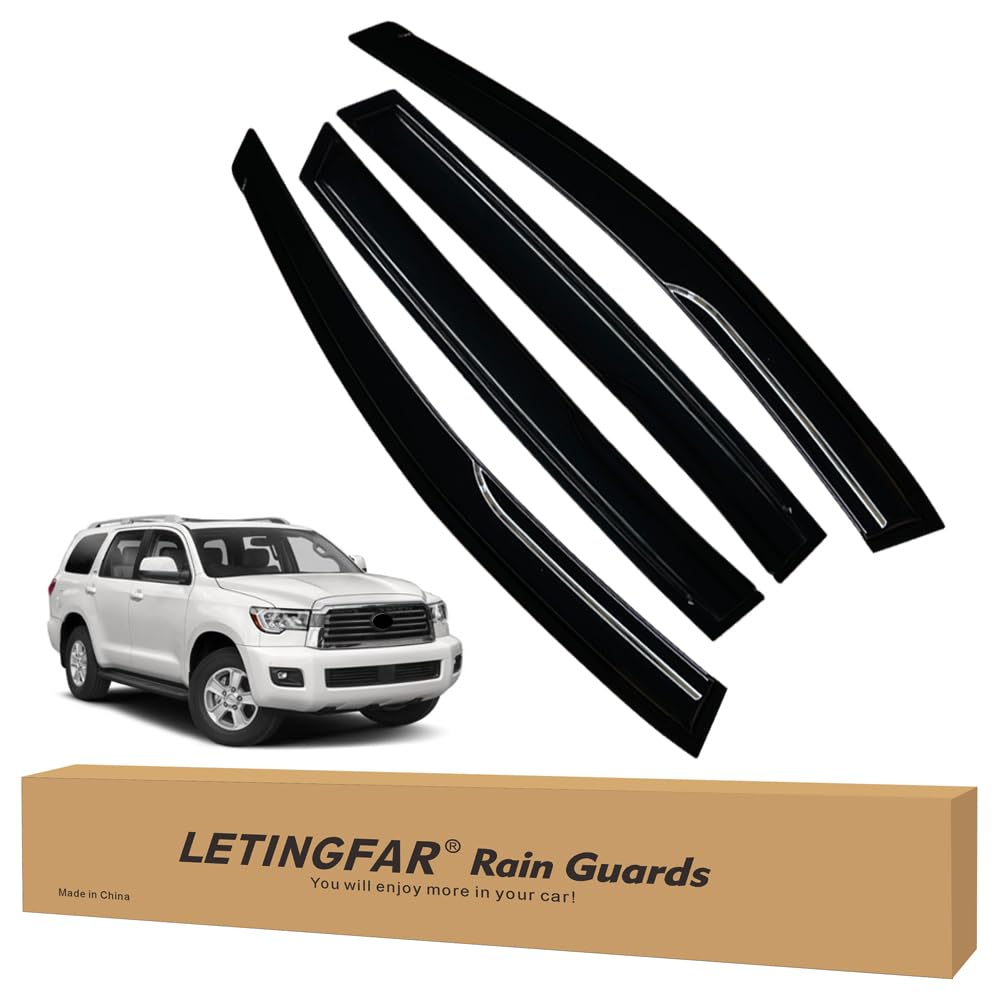 LETINGFAR Window Visors Rain Guards for Toyota Rav4 2013 2014 2015 2016 2017 2018 Accessories, Wind Deflectors Vent Shades for T