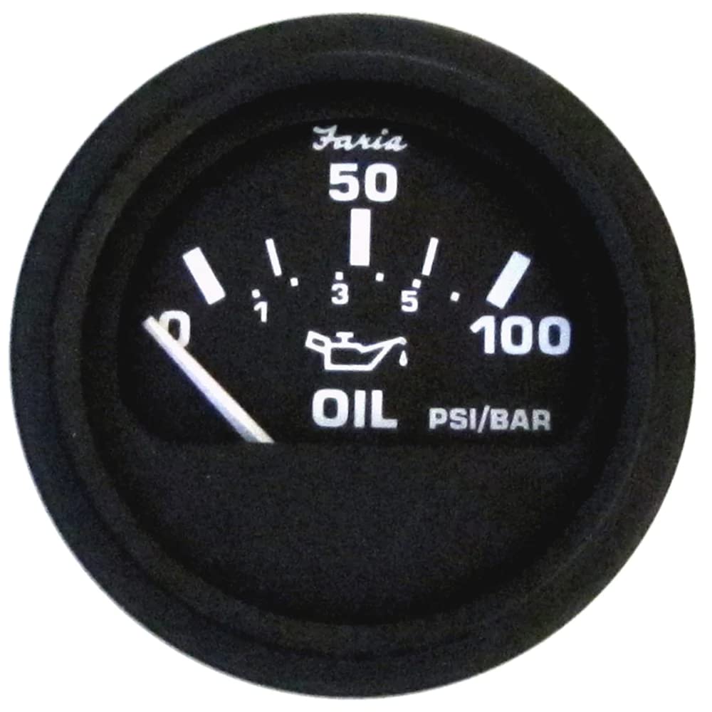 Faria Beede Instruments 12845 Euro Oil Pressure Gauge - 100 Psi, 2