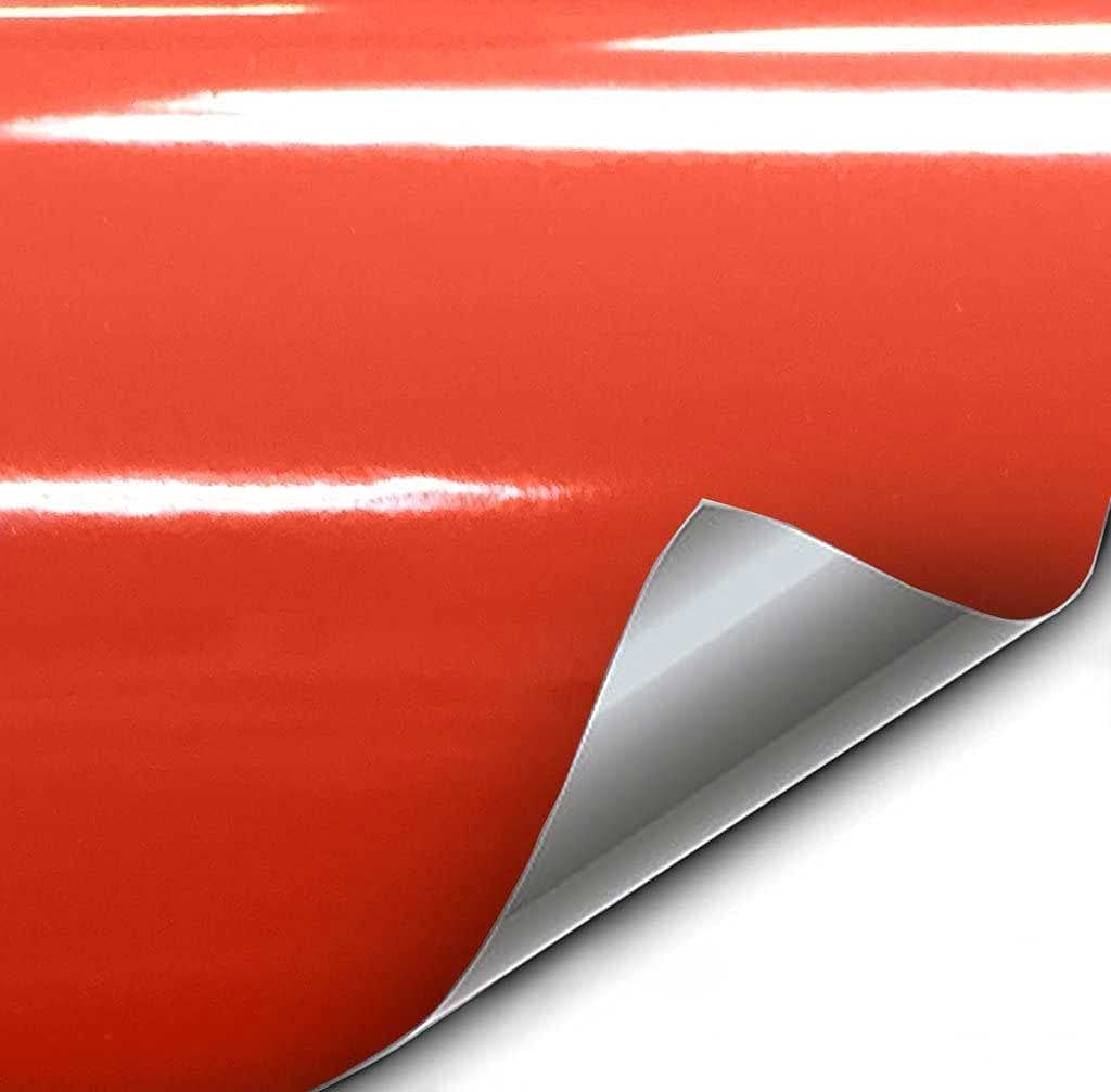 VViViD+ Premium Vinyl Wrap Film (10ft x 5ft, Gloss Arancio Argos Red Orange)