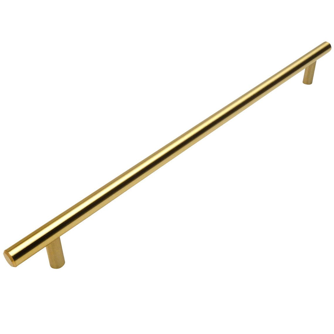 Cosmas 305-320BB Brushed Brass Cabinet Hardware Euro Style Bar Handle Pull - 12-5/8' Inch (320mm) Hole Centers, 15' Overall Length