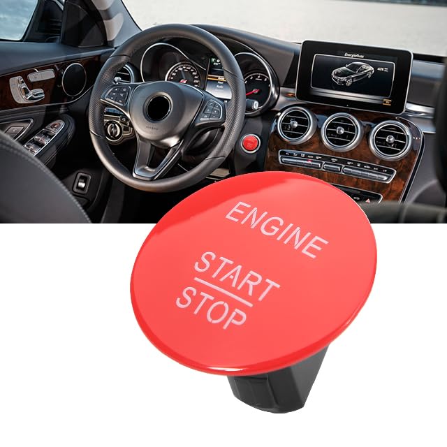 BINB ROAD Engine Keyless Go Push Start Ignition Button Red 2215450714 Compatible with Mercedes Benz C300 CLA250 E350 GLA350 GLC3