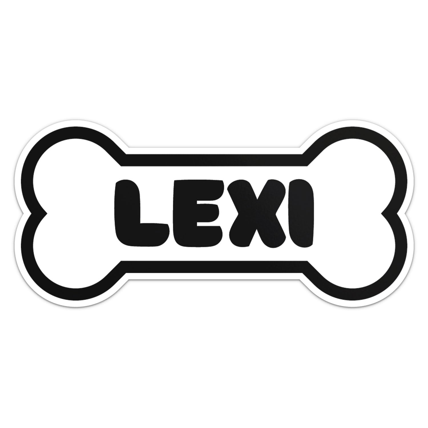 Lexi Dog Name Sticker - Waterproof Vinyl Decal For Car Bumper, Laptop, Water Bottle, Wall, And Window, Size - 8'' Longer Side