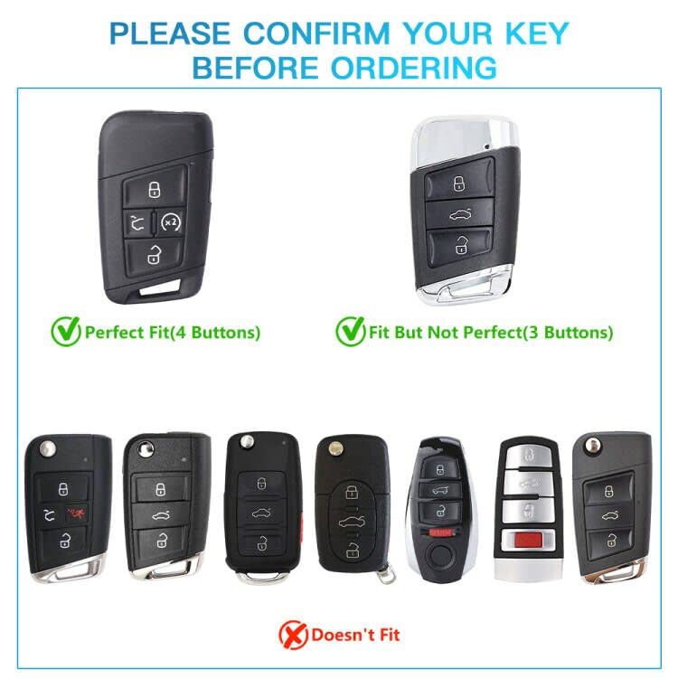 1797 For Volkswagen Vw Key Fob Cover Jetta Tiguan Arteon Atlas Taos Accessories Car Key Chain Case Shell Protector Women Men 4 Button White Silver Tpu