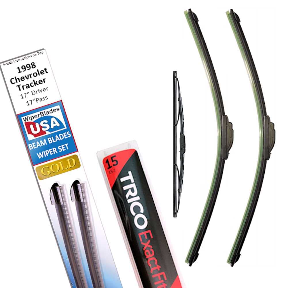 Beam Blade Wipers Replacement Set For 1998 Chevrolet Tracker W/Rear - Wiperbladesusa Gold Beam Wiper Blades Wipers Set