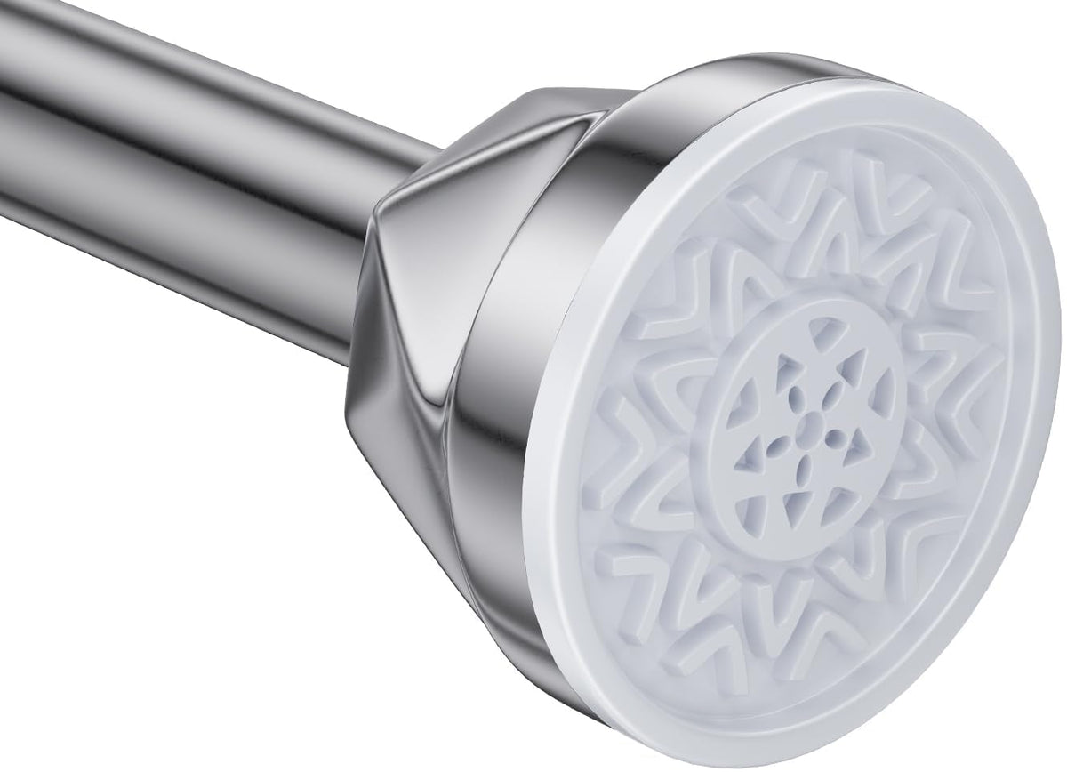 Titgipe Shower Curtain Rod 27-80 Inches, No Drill Shower Rod Tension, Never Rust Anti-Slip Shower Curtain Rod For Bathroom Window, Adjustable Tension Shower Curtain Rod Silver