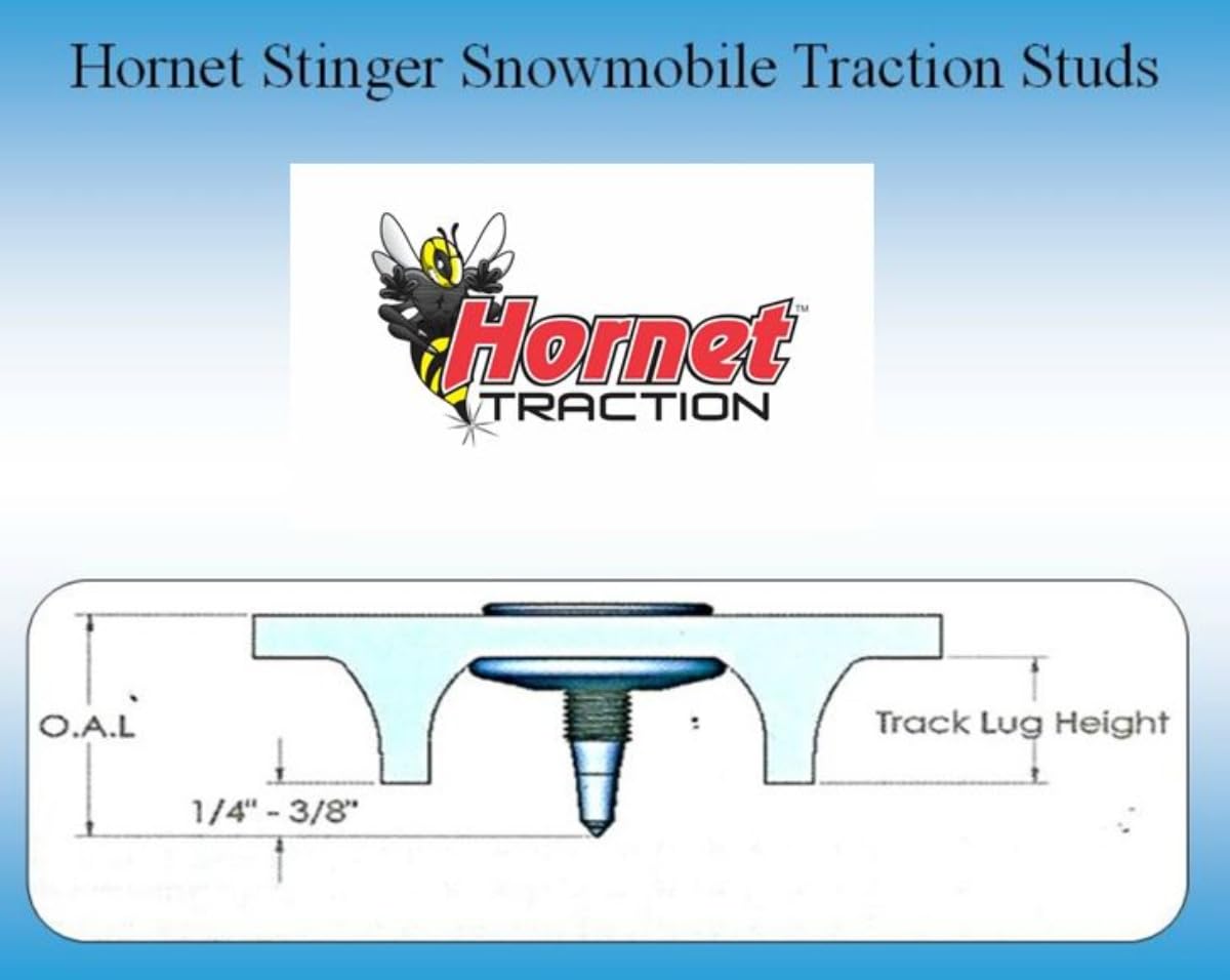 INS Products carbide Fathead Snowmobile Studs w/Nuts Single Ply Track Studs - 1.69'' Inches - 24