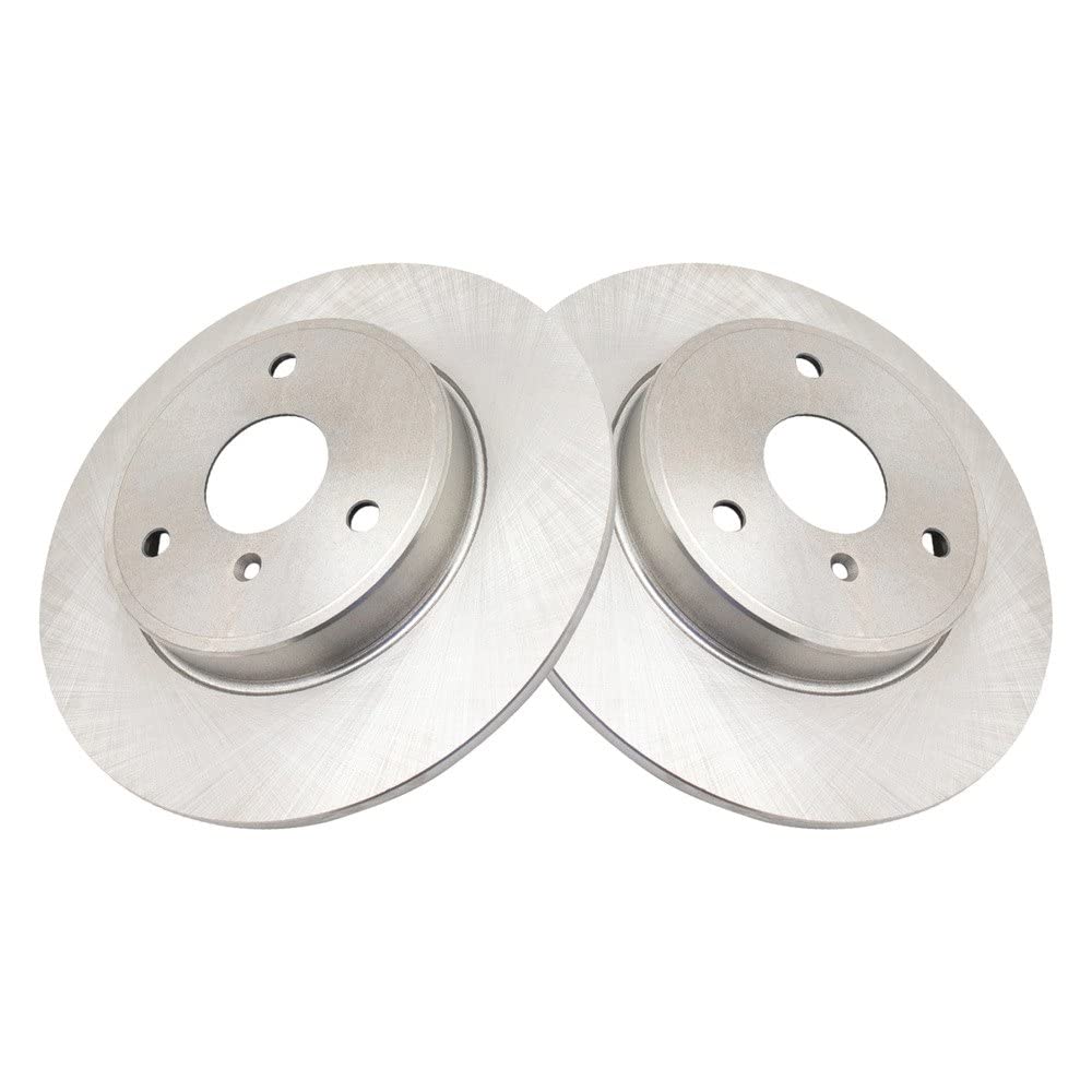 Trq Front Brake Rotors Set Solid Compatible With 2008-2015 Smart Fortwo