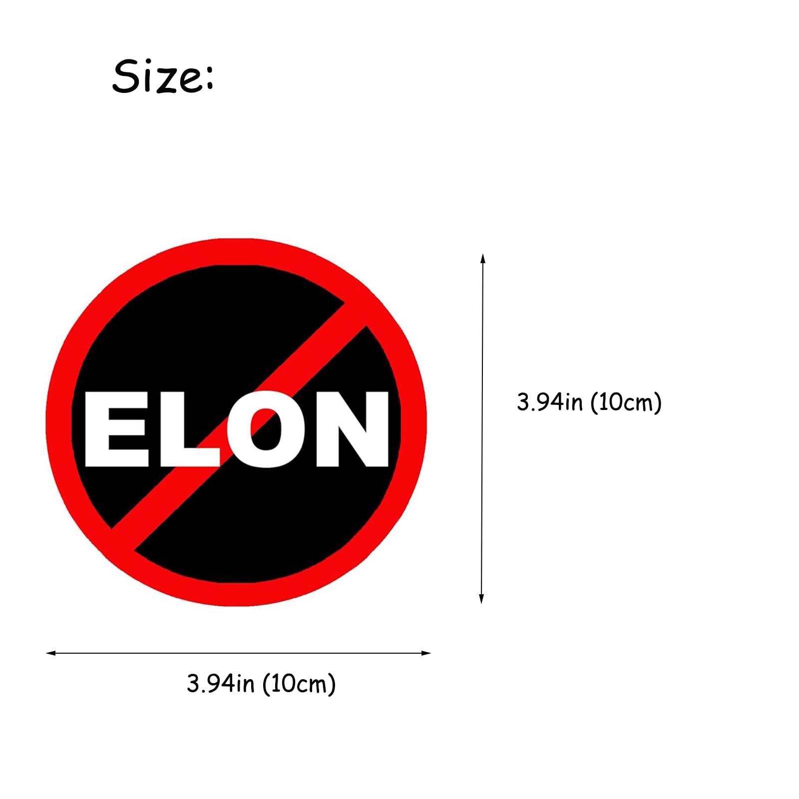 ColisPar Anti Elon Car Sticker Decal - Funny Bumper Sticker for Tesla Models X, Y, 3, S - 1pc