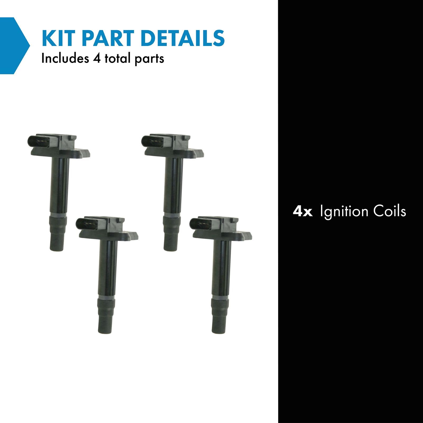 Trq Ignition Coil Set Compatible With 1997-2000 Audi A4 2000 A4 Quattro 2000-2001 Tt Tt Quattro 1999-2001 Volkswagen Beetle Golf