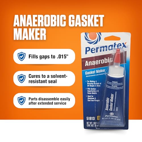 Permatex 51813-6PK Anaerobic Gasket Maker, 50 ml Tube (Pack of 6)