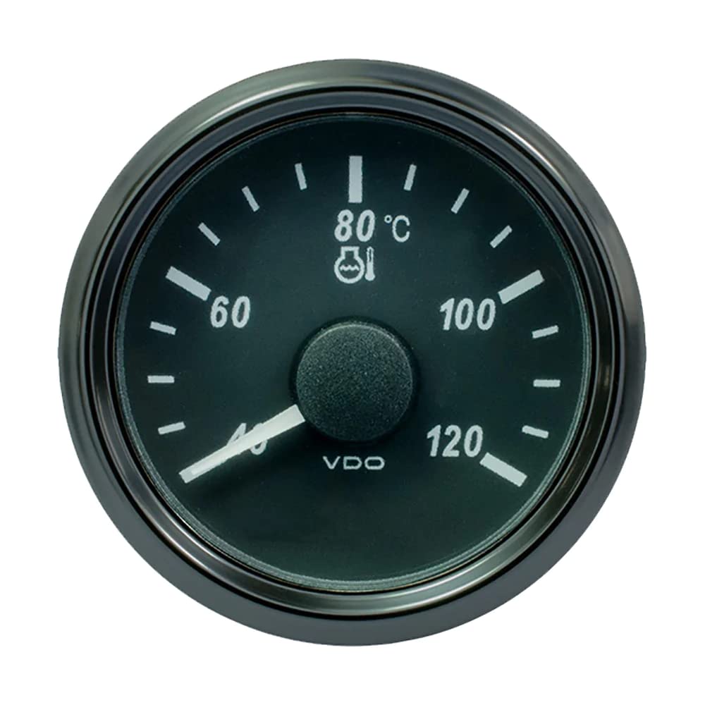 Vdo Singleviu 52Mm (2-1/16'') Water Temp. Gauge - Euro - 120 C - 291-22 Ohm