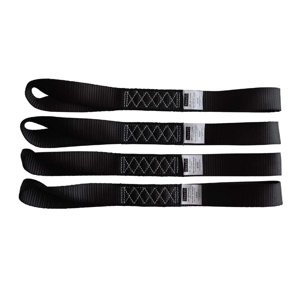 Yuoneiy Soft Loop Tie Down Straps (4Pk) Black Breaking Strength 10,000 Lbs Heavy Duty 1.5 Inch X 18 Inch Motorcycle Soft Tie Dow