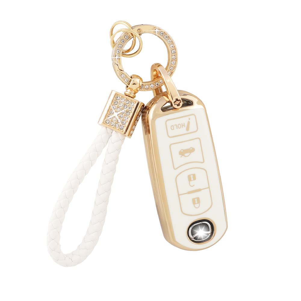 Pifoog For Mazda Key Fob Cover 6 3 Cx5 Cx9 Cx-3 Mx5 Mitia Accessories Girly Women Soft Tpu Car Keys Shell Case 4 Buttons Full Co
